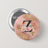 Letter Z Ronde Button 5,7 Cm (Voorkant /achterkant)