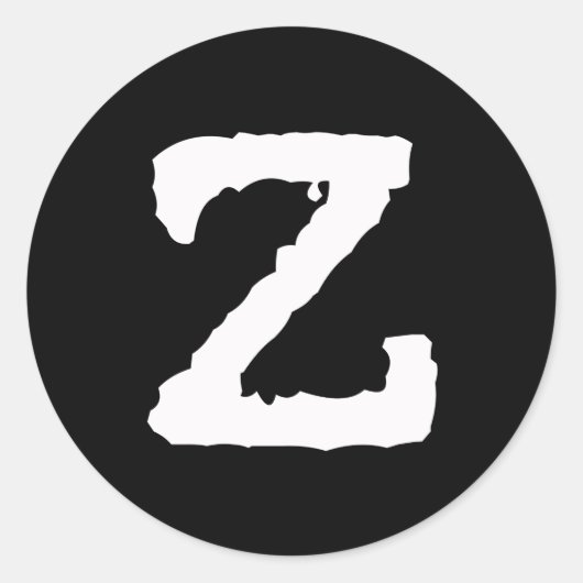 Letter Z Ronde Sticker (Voorkant)