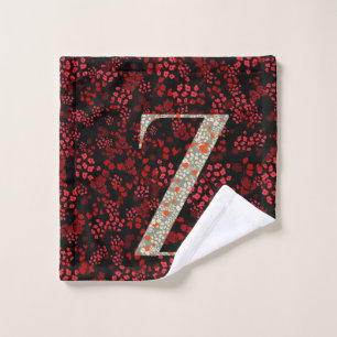 Letter Z rood en bordeaux vrijheid Bad Handdoek