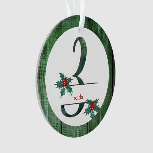 *~* Letter Z Rustic Kerstmis-FOTO-hout AP44 Ornament (voorkant)