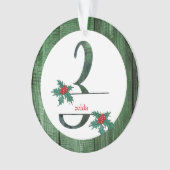 *~* Letter Z Rustic Kerstmis-FOTO-hout AP44 Ornament (voorkant)