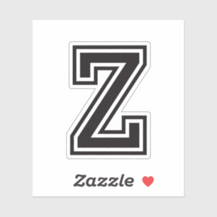 Letter Z sportief collegelettertype alfabet Sticker