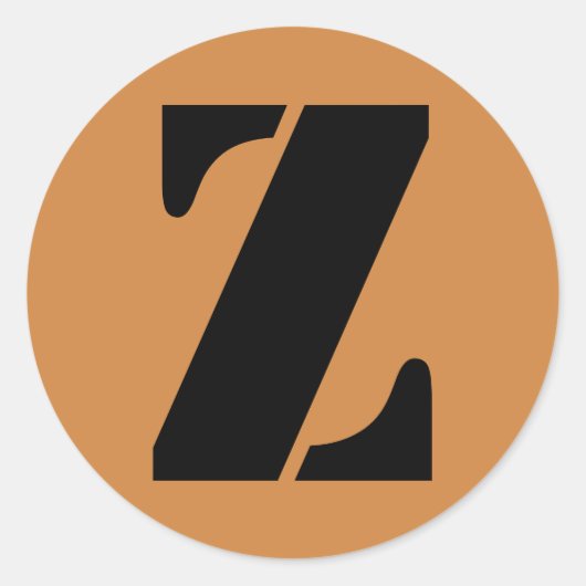 Letter Z Stencil Alphabet van Janz Peru Gold Ronde Sticker (Voorkant)