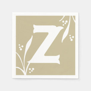 Letter Z Taupe Alfabet ABC blokkeert Baby shower B Servet