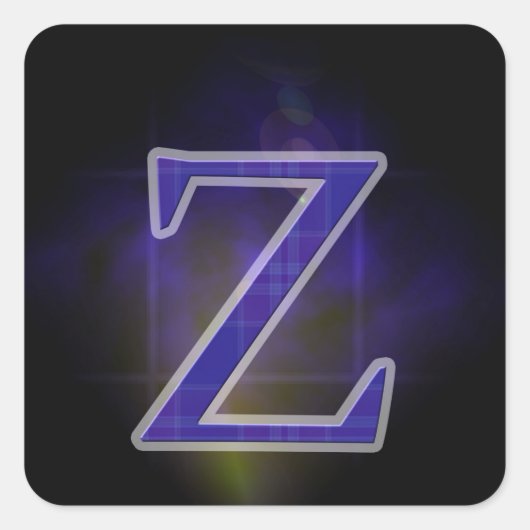 Letter Z Vierkante Sticker (Voorkant)