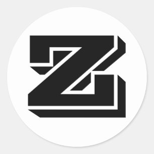 Letter Z Vineta-alfabet van Janz White Ronde Sticker