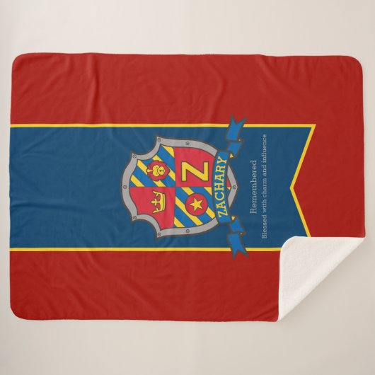 Letter Z Zachary aangepaste naam betekent wapen Sherpa Deken (Voorkant (horizontaal))