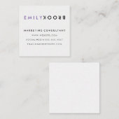 Letteraanstrepen | Modern Vierkante Visitekaartje (Voorkant / Achterkant)