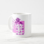 letterblokken roze paars koffiemok (Voorkant links)