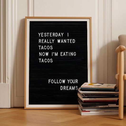 Letterboard Print Taco Print Funny Kitchen Print 