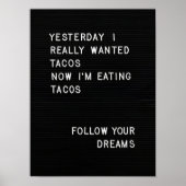 Letterboard Print Taco Print Funny Kitchen Print  (Voorkant)