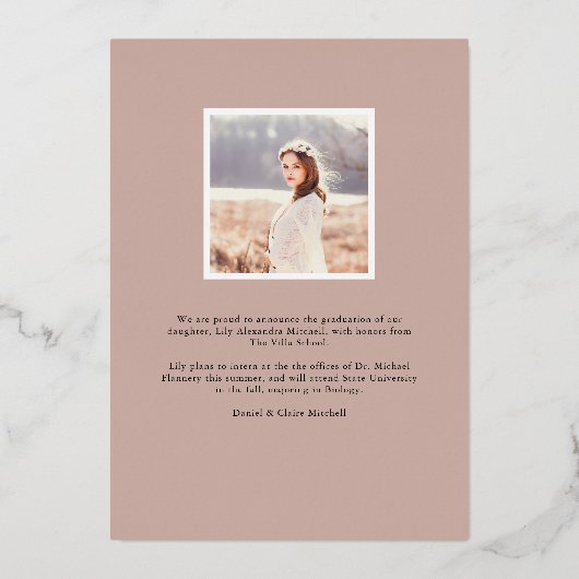 Letterboxed Folie | Aankondiging foto-Afstuderen (Achterkant)