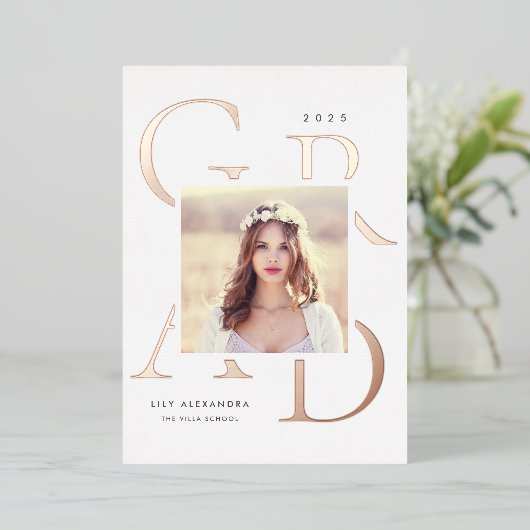 Letterboxed Folie | Aankondiging foto-Afstuderen (Staand Voorkant)