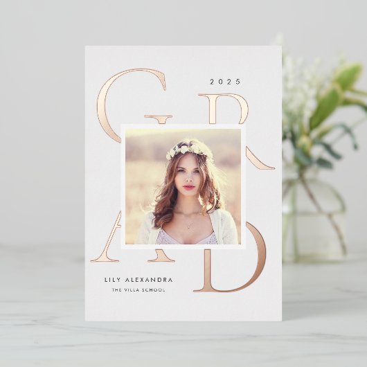 Letterboxed Folie | Aankondiging foto-Afstuderen (Staand Voorkant)