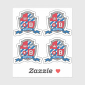 Lettercode B aangepaste naam Bryson wolf dog messg Sticker (Vel)