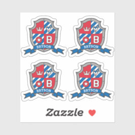 Lettercode B aangepaste naam Bryson wolf dog messg Sticker