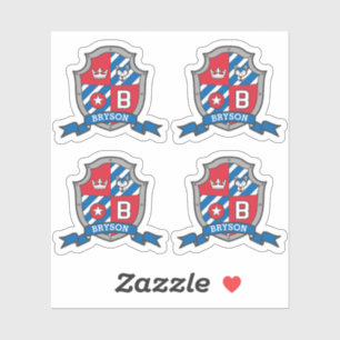 Lettercode B aangepaste naam Bryson wolf dog messg Sticker