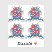 Lettercode C aangepaste naam Colby wolf dog messgh Sticker (Vel)