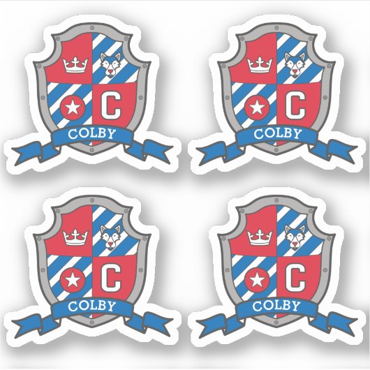 Lettercode C aangepaste naam Colby wolf dog messgh Sticker (Voorkant)