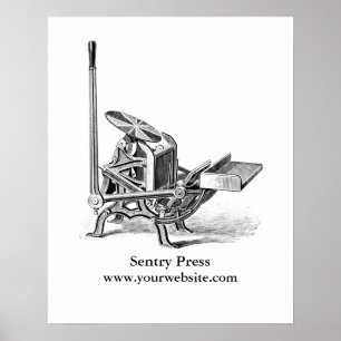  letterdruk C&P Pilot print shop poster