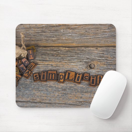 Letterdruk eenvoud muismat (Met muis)