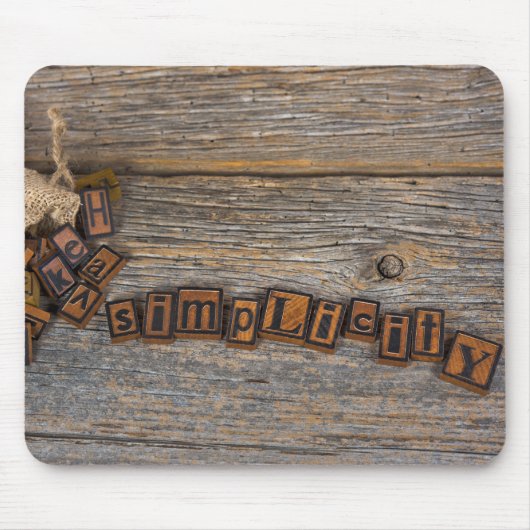 Letterdruk eenvoud muismat (Voorkant)