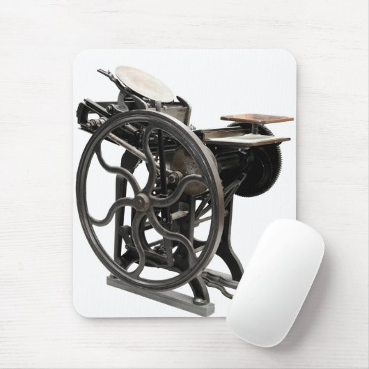 letterdrukmachine mousepad muismat (Met muis)