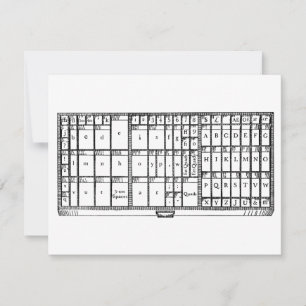 Letterdrukpers type case kaart