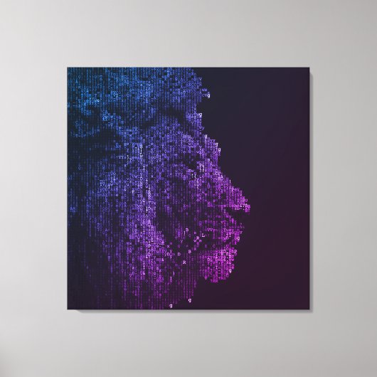 Lettered Lion | Digitaal dier | Custom Art Safari Canvas Afdruk (Voorkant)
