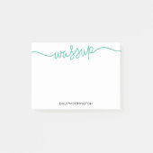 Lettered Wassup Custom Post-it® notes (Emerald) (Voorkant)