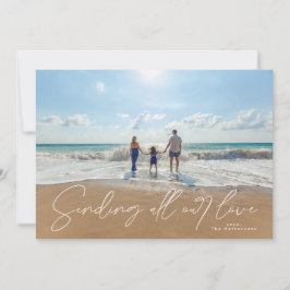 Lettered White Overlay Verstuur liefde Foto Valent Feestdagenkaart