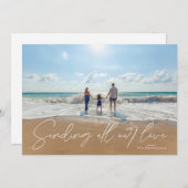 Lettered White Overlay Verstuur liefde Foto Valent Feestdagenkaart (Voorkant / Achterkant)