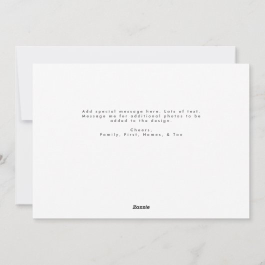 Lettered White Overlay Verstuur liefde Foto Valent Feestdagenkaart (Achterkant)