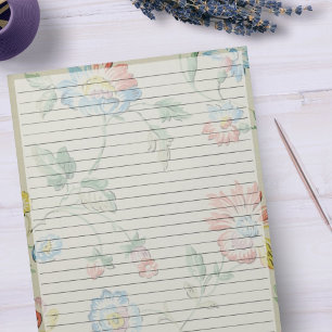 Lettergrootte 8.5 x 11 Brede Regel 1940s Retro Blo Notitieblok