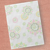 Lettergrootte 8,5 x 11 college Ruled Retro Floral Notitieblok