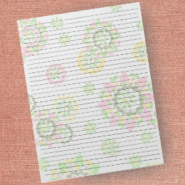 Lettergrootte 8,5 x 11 college Ruled Retro Floral Notitieblok
