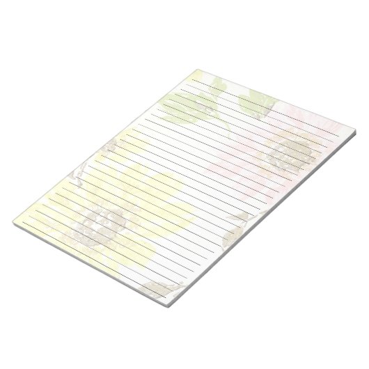 Lettergrootte 8,5 x 11 gele, roze, met brede regel notitieblok (Schuin)