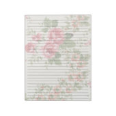 Lettergrootte 8,5 x 11 roze roze rozen notitieblok (Linkerzijde)
