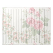 Lettergrootte 8,5 x 11 roze roze rozen notitieblok (Voorkant)