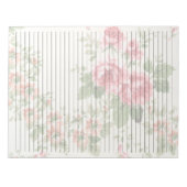Lettergrootte 8,5 x 11 Ruled Roze rozen van het Co Notitieblok (Voorkant)