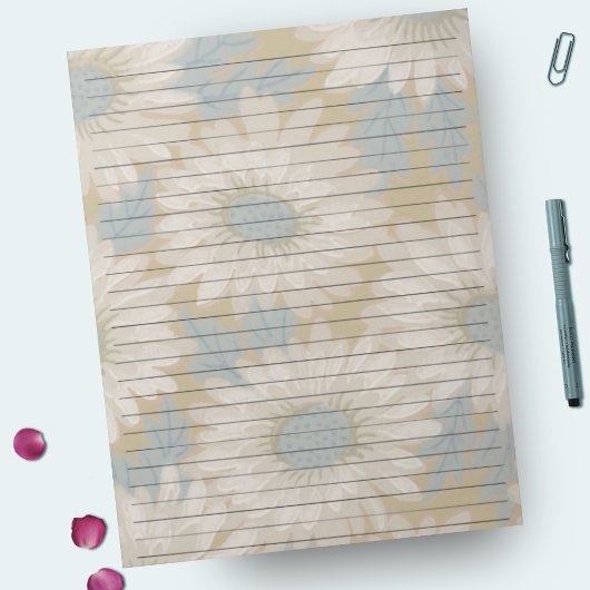 Lettergrootte 8,5 x 11 Wide Ruled Dusty Blue Retro Notitieblok