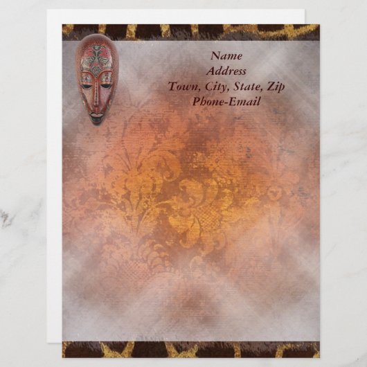 Letterhead African Design Custom Briefhoofd (Voorkant / Achterkant)