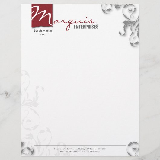 Letterhead Briefpapier - Corporate CEO Monogram Re Persoonlijk Briefhoofd (Voorkant)