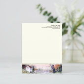 Letterhead Gebogen Brug Waterverf Schilderen (Staand voorkant)