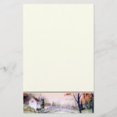 Letterhead Gebogen Brug Waterverf Schilderen Briefpapier (Achterkant)