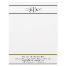 Letterhead Gold Monogram komt overeen met Visiteka
