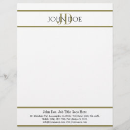 Letterhead Gold Monogram komt overeen met Visiteka Gepersonaliseerd Briefhoofd