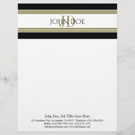 Letterhead Gold Monogram overeenkomend Visitekaart Briefhoofd