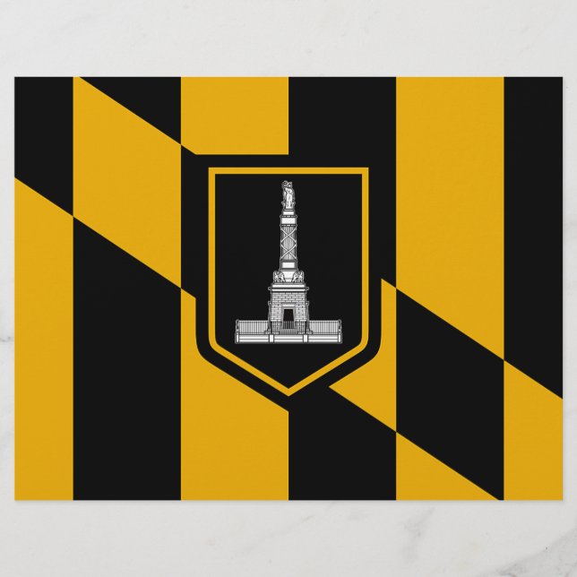 Letterhead met vlag van Baltimore, Maryland, VS (Voorkant)