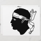 Letterhead met vlag van Corsica, Frankrijk (Voorkant / Achterkant)